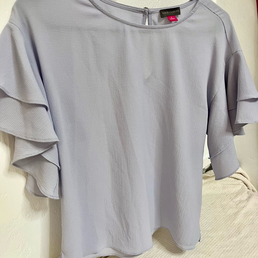 Vince Camuto Women's Lavender Ruffle Sleeve Blouse